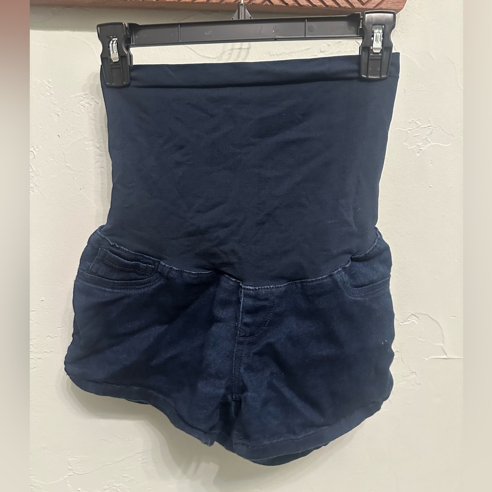 1822 Denim Dark Blue Maternity Shorts